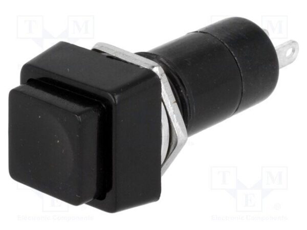 Pulsador  Presion Cuadrado OFF-(ON) 1A/250Vac Boton NEGRO