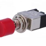 Pulsador 1posicion 1Cto 3A/250Vac pulsador ROJO ON (ON)