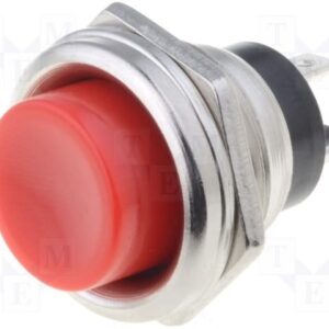 Pulsador Abierto Reposo pulsador ROJO 2A/250Vac OFF-(ON)