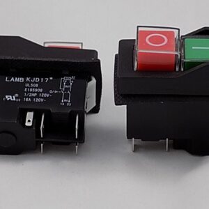 Pulsador DOBLE Rojo/Verde DPST OFF-ON 16A/120Vac (patilla Para Relé)