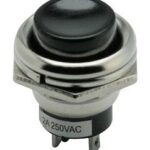Pulsador Empotrar OFF-(ON) Abierto Reposo 2A/250Vac NEGRO