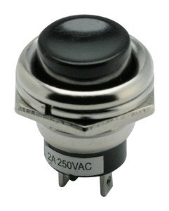 Pulsador Empotrar OFF-(ON) Abierto Reposo 2A/250Vac NEGRO