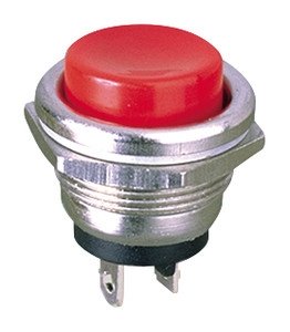 Pulsador Empotrar OFF-(ON) Abierto Reposo 2A/250Vac ROJO