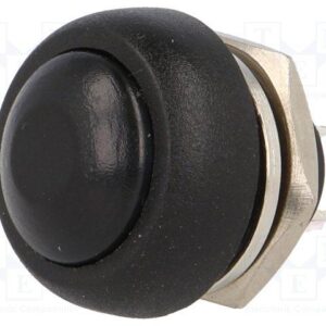 Pulsador OFF-(ON) NA 1A/250V M12 NEGRO