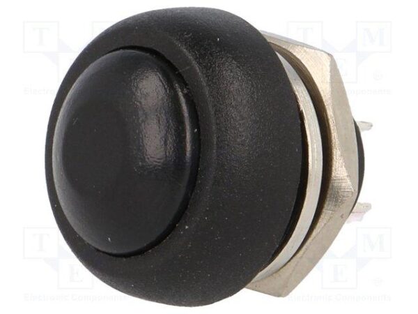 Pulsador OFF-(ON) NA 1A/250V M12 NEGRO