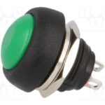 Pulsador OFF-(ON) NA 1A/250V M12 VERDE