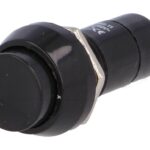 Pulsador Presion Redondo Ø12mm OFF-(ON) NEGRO