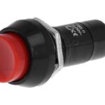 Pulsador Presion Redondo Ø12mm OFF-(ON) ROJO