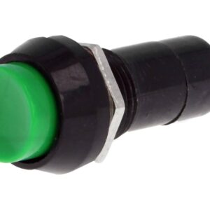 Pulsador Presion Redondo Ø12mm OFF-(ON) VERDE