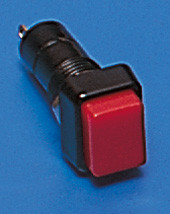 Pulsador Rectangular OFF-(ON) 3A/125Vac color ROJO