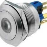 Pulsador Resistentes Vandalos 2 Pos SPST-NO + SPST-NC Iluminacion Amarillo