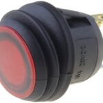 Pulsador Unipolar OFF-(ON) Luminoso Rojo Led 24Vdc IP65