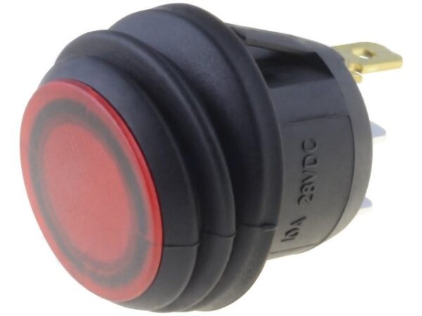 Pulsador Unipolar OFF-(ON) Luminoso Rojo Led 24Vdc IP65