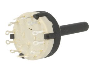 Conmutador Rotativo 1 Cto. 12 Posiciones 1A/30Vdc Eje de 6mm