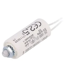 Condensador Motor 2,5uF 470Vdc Ø25x55mm CABLES + torno M8
