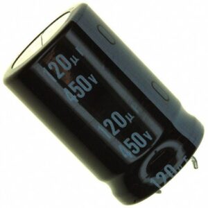 Condensador Electrolitico 120uF 450Vdc 105ºC 18x45mm 2pin