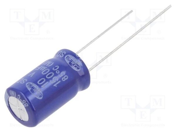 Condensador Electrolitico 1500uF 10Vdc 85ºC Ø10x16mm Radial