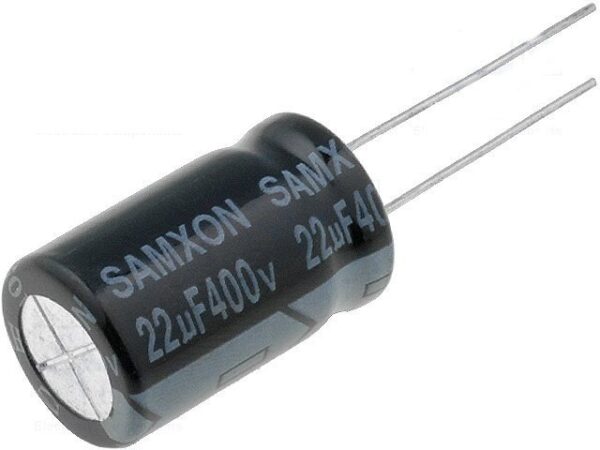Condensador Electrolitico 22uF 400Vdc 105ºC 12,5x25mm Radial