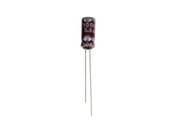 Condensador Electrolitico 3,3uF 100Vdc medidas 5x11mm Radial