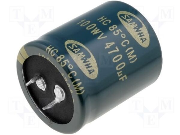 Condensador Electrolitico 4700uF 100Vdc 105ºC 35x45mm 2pin