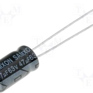Condensador Electrolitico 47uF 63Vdc 105ºC  6,3x12mm Radial
