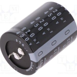 Condensador Electrolitico 820uF 450Vdc 85ºC 35X50mm 2pin