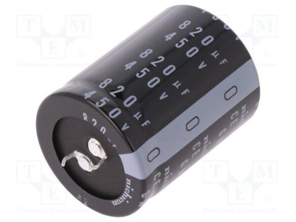 Condensador Electrolitico 820uF 450Vdc 85ºC 35X50mm 2pin