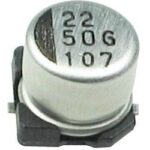 Condensador Electrolitico SMD 2,2uF 50Vdc medidas 4x5,3mm