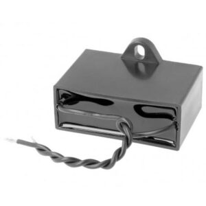 Condensador Motor 10uF 450Vac CABLES Fijacion Tornillo pasante M4