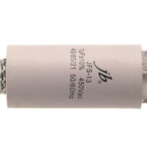 Condensador Motor 1uF 450Vac 30x60mm FASTON +Torno M8
