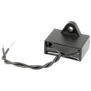 Condensador Motor 20uF 450Vac Cables Fijación Tornillo Pasante M4