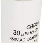 Condensador Motor 30uF 450Vac 45x90mm Sin Torno Terminales Faston