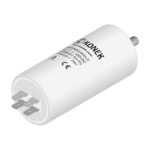 Condensador Motor 40uF 450Vac 110x50mm FASTON + Torno M8