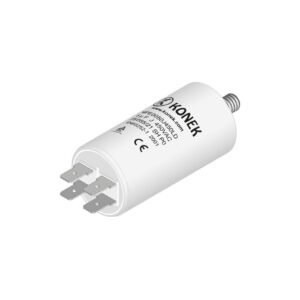 Condensador Motor 5uF 450Vac 34x65mm FASTON + Torno M8