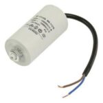 Condensador Motor 80uF 450Vac 50x120mm CABLES + torno M8