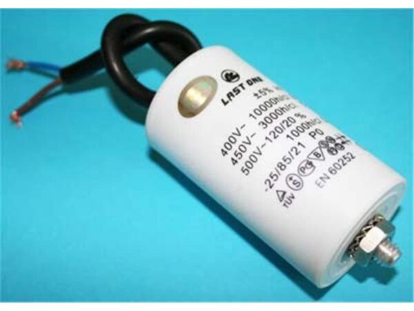 Condensador Motor 8uF 450Vac 40x70mm CABLES + torno M8