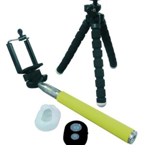 Brazo Extensible Selfie con mando AMARILLO
