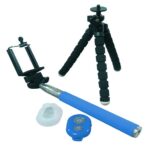 Brazo Extensible Selfie con mando AZUL