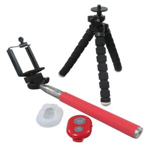 Brazo Extensible Selfie con mando ROSA/ROJO