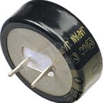 SuperCondensador Electrolitico 1 Faradio 5,5Vdc Ø20,5x7,6mm Horizontal