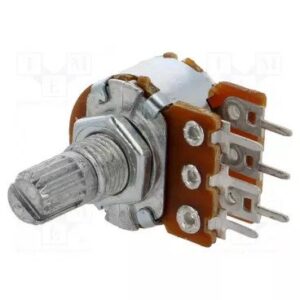 Potenciometro 22K DOBLE Logaritmico Eje metal Cto. Impreso