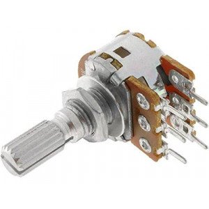Potenciometro 500K DOBLE Lineal Eje corto Metal