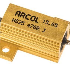 470R 25W Resistencia Potencia Bobinada Metalica ARCOL