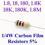 Resistencia Oxido Metal 1K8 1/4W 5% AXIAL