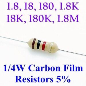 Resistencia Oxido Metal 1K8 1/4W 5% AXIAL