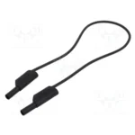 Cable Prueba con bananas 4mm 32Amp NEGRO 0,5 metros