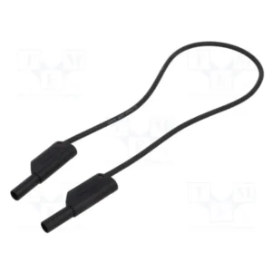 Cable Prueba con bananas 4mm 32Amp NEGRO 0,5 metros