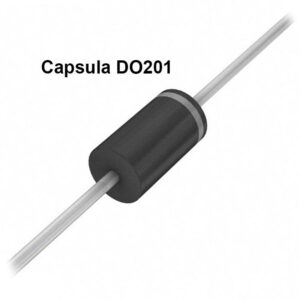 Diodo Rectificador Schottky 200V 5A DO201 Axial SB5200
