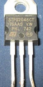 STPS2045CT Diodo Schottky Dual 10A/45Vx2 Catodo Comun TO220
