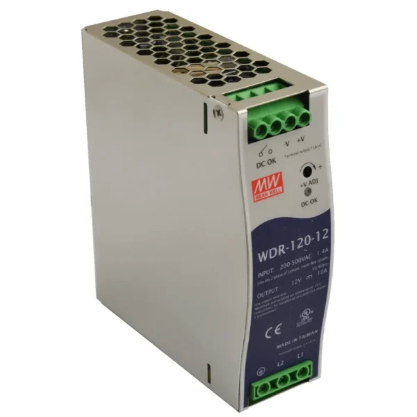 Fuente Alimentación CARRIL DIN 12Vdc 120W 10A MW HDR-120-12